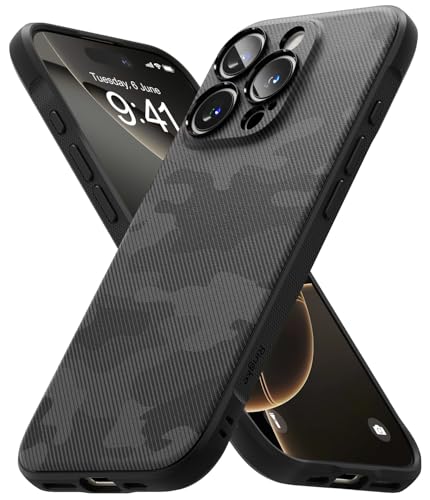 Ringke Onyx for iPhone 16 Pro Max Case, [Feels Good in The Hand] Oil & Dirt Resistant, Individual Lens Covers for Cameras, Non-Slip Enhanced Grip Lightweight Cover - Camo Black - color: Camo Black, size: iPhone 16 Pro Max