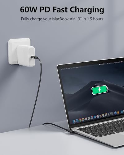 SUNGUY USB-C to USB-C Cable, 2 Pack 4FT Right Angle 60W PD Charger for iPhone 17 16 15 Pro Max, Galaxy S23/S21/Fold 3, MacBook Air/Pro, iPad Pro 2020 - color: Black, size: 4ft