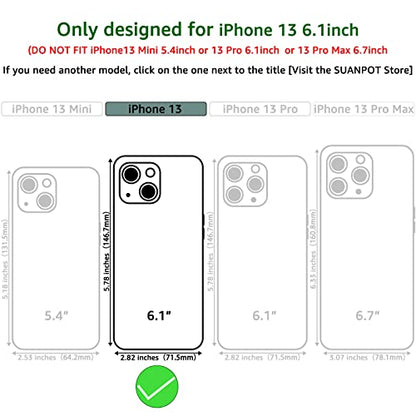 SUANPOT for iPhone 13（NON 13Pro）6.1 inch 5G with RFID Blocking Wallet case Credit Card Holder,Flip Book PU Leather Phone case Shockproof Cover cellphone Women Men for Apple 13 case Wallet Light Brown - color: Light Brown