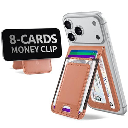 for MagSafe Wallet with Money Clip, Magnetic iPhone Wallet Stand, Brown - color: Brown