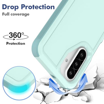 for Samsung Galaxy A17 Case: Dual Layer Protective Heavy Duty Cell Phone Cover Shockproof Rugged with HD Screen Protector - Military Protection Bumper Tough for Samsung Galaxy A17 5G 2026, Mint Green - color: Mint Green (PC) + Mint Green (TPU)