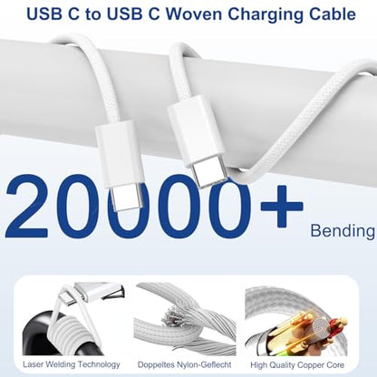 iPhone 17 16 15 Pro Max Charger Fast Charging 3Pack 20W Apple Fast Charger - color: Woven, size: 3Pack 3FT