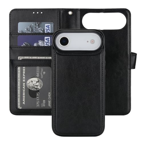 Bocasal Detachable Wallet Case Card Holder for iPhone 17 Air, Black - color: Black