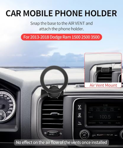 Car Phone Holder for Dodge Ram 1500/Ram 2500/Ram 3500 2013-2018 Accessories - size: for 2013-2018 Ram 1500 2500 3500