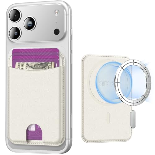Miroddi for MagSafe Wallet, 4 Cards Holder, Stronger Magnetic Phone Wallet - color: White