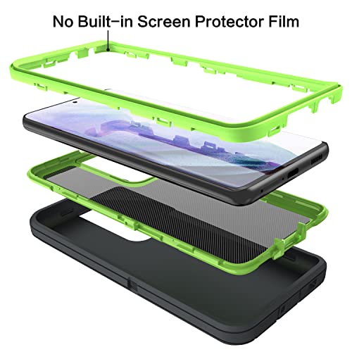 MXX Case Compatible with Galaxy S21 Ultra Case, 3-Layer Super Full Heavy Duty Body Bumper Cover/Shock Protection/Dust Proof, Designed for Samsung Galaxy S21 Ultra 5G 6.8 Inch 2021 (Green/Gray) - color: Green/Gray