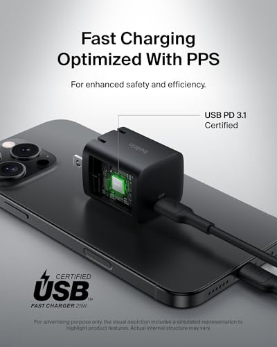 Belkin 25W Compact USB C Charger Block, 2 Pack, Fast Charging for Travel - style: New Gen