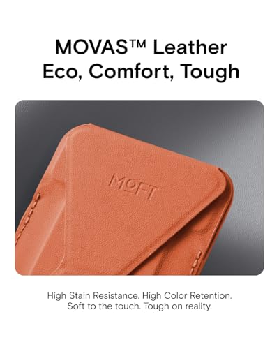 MOFT MagSafe Wallet Stand with Apple Find My, Ultra-Slim Trackable Strong Magnetic Phone Card Holder, 3-in-1 Multi-Angle Adjustable Phone Stand for iPhone 18/17/16/15/14/13 Series, Terracotta - color: Terracotta