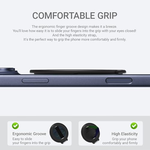 Grat 4 for Magsafe Magnetic Phone Grip Stand, Black - color: Black