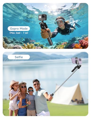 67’’ Selfie Stick Tripod with Light, Basic Phone Stand for iPhone & Samsung, All-in-One Extendable Tripod with Remote, 360° Rotation Handle, Portable Travel Vlog Kit for Video Recording Live Streaming