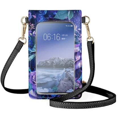 WELLFLYHOM Mini Touchscreen Crossbody Phone Bags for Women with Card Slots Shoulder Bag Purse Leather - color: 1 Sea Turtle