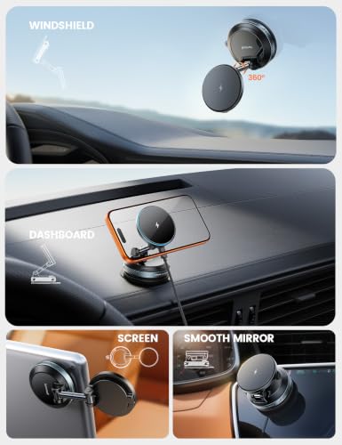 Lamicall 15W for MagSafe Car Mount Charger, 360° Wireless Car Phone Holder - size: 64 mm
