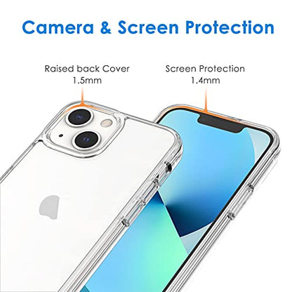 JETech Case for iPhone 13 mini, Anti-Yellowing, Clear | Shockproof Protection, Scratch Resistant Hard PC Back, Durable Transparent TPU Bumper - color: Clear