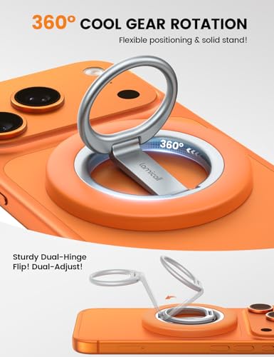 Lamicall for MagSafe Magnetic Phone Ring Grip, Super Magnet Orange Ring - color: Cosmic Orange