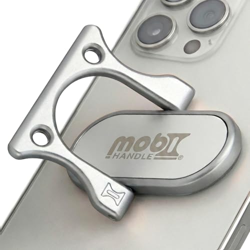 Patented 3-Finger Phone Grip & Stand - Comfortable & Secure Loop Holder for iPhone & Android - Ultra-Slim Zinc Alloy - Magnetic Mount Ready - Cell Phone Ring Alternative [Silver Matte] - color: Matte silver