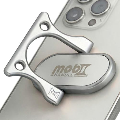 Patented 3-Finger Phone Grip & Stand - Comfortable & Secure Loop Holder for iPhone & Android - Ultra-Slim Zinc Alloy - Magnetic Mount Ready - Cell Phone Ring Alternative [Silver Matte] - color: Matte silver