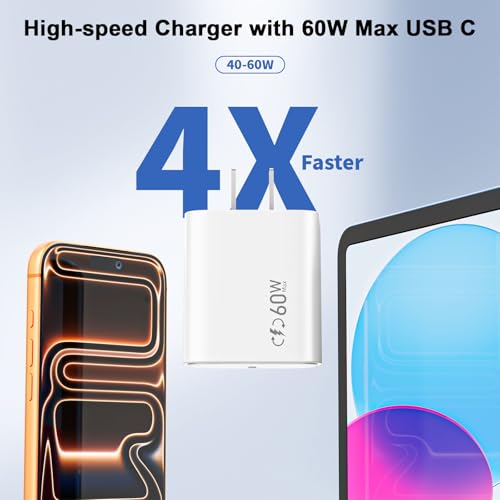 iPhone 17/16 Fast Charger Block,40W Dynamic Fast Charger Plug with 60W Max - color: White-One Port