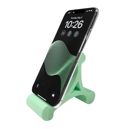 Skalene Phone Stand - 100% Silicone Rubber, Adjustable Phone Holder, Prop, Rest - Desk, Office, Home, Kitchen Accessory (Mint Green) - color: Mint Green