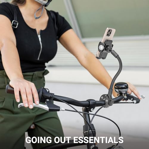 Bike Phone Mount, 360° Adjustable Gooseneck Handlebar Phone Holder