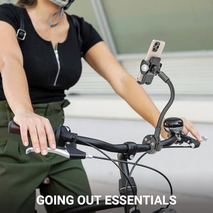Bike Phone Mount, 360° Adjustable Gooseneck Handlebar Phone Holder