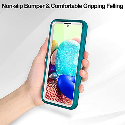 Jelanry for Samsung Galaxy A71 5G Case Heavy Duty Rugged Cover - Mint/White | Dual-Layer Protective Hard Back Cover with Anti-Dust Scratch Raised Screen/Camera Lips Drop Protection for Outdoor Daily Use - color: Turquoise