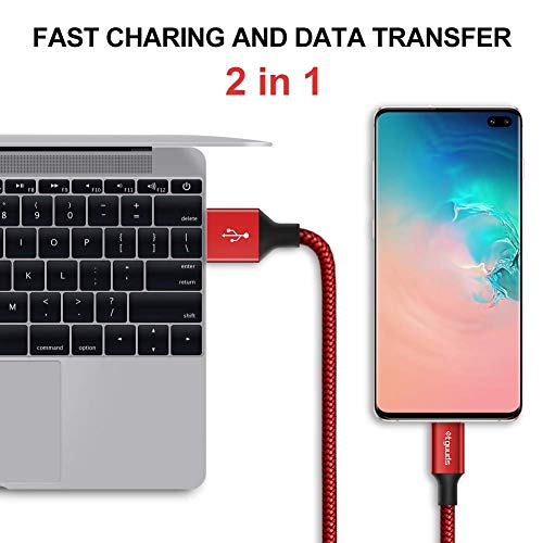etguuds Long USB to USB C Cable, 12ft USB A to USB C Fast Charger 2-Pack - color: Red