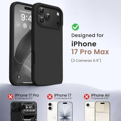 GONEZ Magnetic for iPhone 17 Pro Max Case, Silicone Cover Black - color: Black, size: Iphone 17 Pro Max