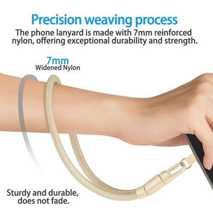 Adjustable Phone Wrist Strap, Slim Lanyard with Tether Tab Anti Drop Wristlet for and Smartphones, Nylon Hand Strap - color: Light Tan