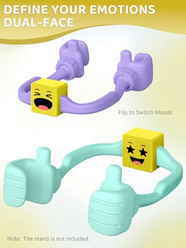 Stocking Stuffers for Teens Girls Boys Phone Holder with Mood Cubes Clips - color: Purple&Green&Yellow&Green