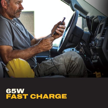 DEWALT 65W PD 3-Port Car Charger – USB-C PPS Fast Charging - size: 3-Ports-2 USB C+USB A