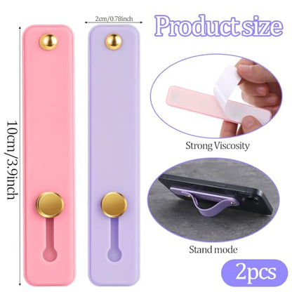 2 Pcs Loop for Phone Case Phone Loop Finger Holder Universal Portable Phones Finger Strap Phones Holder for Hand(Purple Pink)