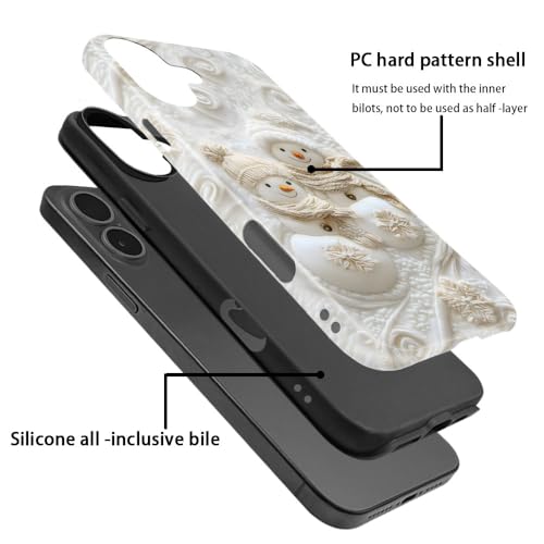 Compatible with iPhone 17,Anti-Scratch Glossy Case Cover,Christmas Snowman - color: Christmas Snowman, size: IPhone 17