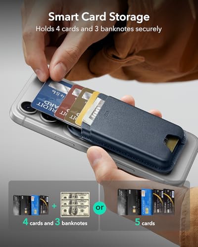 ESR for MagSafe Wallet, 5 Card Holder for Phone Case, RFID Blocking - color: Dark Blue