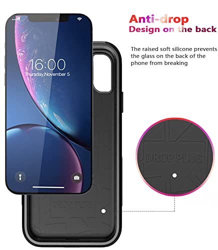 Diverbox for iPhone Xr Case [Shockproof] [Dropproof] [Dust-Proof],Heavy Duty Protection Phone Case Cover for Apple iPhone XR - color: Black-3in1