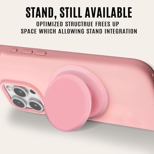 for MagSafe Phone Grip,Soft Silicone Magnetic Collapsible Cell Phone Finger Grip for iPhone 17/16/15/14/13,12 and Smartphones Tablets - Pink - color: Pink