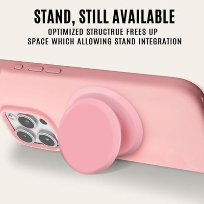 for MagSafe Phone Grip,Soft Silicone Magnetic Collapsible Cell Phone Finger Grip for iPhone 17/16/15/14/13,12 and Smartphones Tablets - Pink - color: Pink