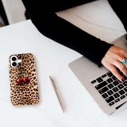 Compatible with iPhone 17,Anti-Scratch Glossy Case Cover,Cherry Leopard Animal Cheetah - color: Cherry Leopard Animal Cheetah, size: IPhone 17
