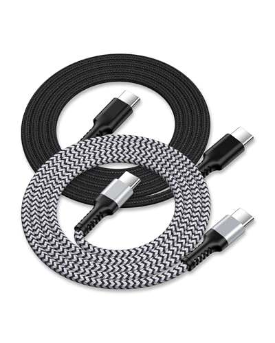 iPhone 17e 17 Pro Max Charger Cable Fast Charging, Android Charging Cable - color: 2Pack-Black, White, size: 6FT, style: USB C to USB C