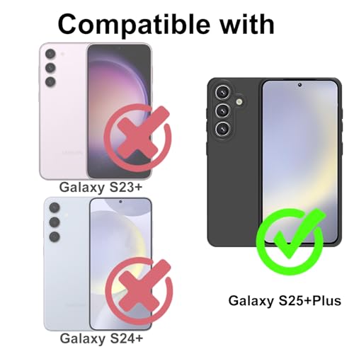 TENOC Phone Case for Samsung Galaxy S25+ Plus, Black Case Anti-Fingerprint Protective Bumper Matte Cover - color: Black, size: S25 Plus