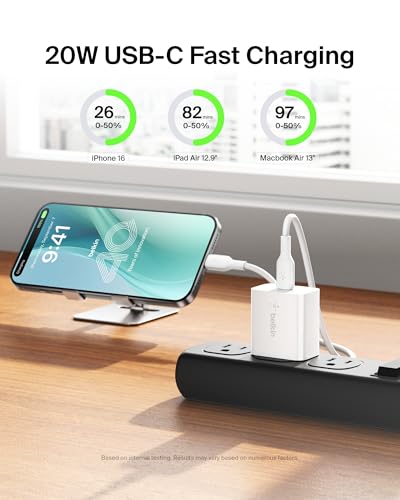 Belkin 20W Compact USB C Charger Block, Fast Charging for Travel - style: Old Gen