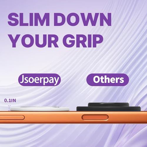 Jsoerpay Ultra-Thin Magnetic Phone Grip for MagSafe, White - color: White