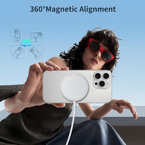Wireless Charger -Magnetic Wireless Fast Charging Pad for iPhone 12-17 - color: White