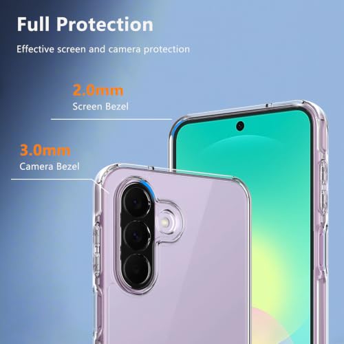 for Samsung Galaxy A27 5G Clear Case with 2 Pack Built-in Screen Protector,Shockproof Soft TPU Bumper and Hard PC Back Phone Case,Anti-Scratch,Drop Protection,Slim Fit Cover Case - color: Samsung A27