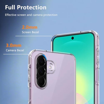 for Samsung Galaxy A27 5G Clear Case with 2 Pack Built-in Screen Protector,Shockproof Soft TPU Bumper and Hard PC Back Phone Case,Anti-Scratch,Drop Protection,Slim Fit Cover Case - color: Samsung A27
