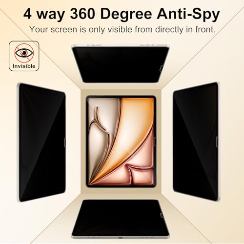 360° 4 Way Privacy Screen Protector for iPad Pro 13 Inch/Air 13" - color: iPad Air 13"/ iPad Pro 13"