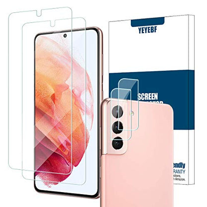 Galaxy S21 Plus HD Clear Tempered Glass Screen Protector + Camera Lens Protectors, [2+2 Pack] [Fingerprint Support] [Bubble-Free] Screen Protector Glass For Samsung Galaxy S21 Plus - size: Galaxy S21 Plus