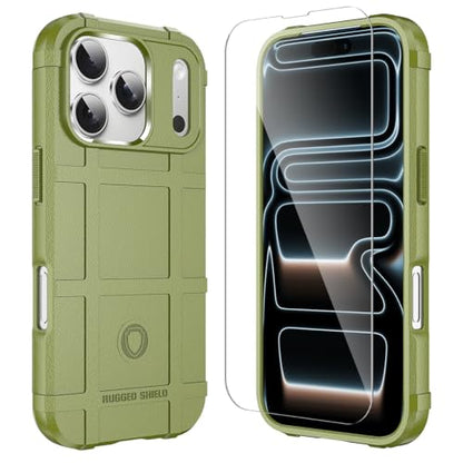 Rugged Shield Case for iPhone 17 Pro (6.3"), 8ft Military Drop Proof, Wear Resistant Tactical Cover, Army Green - color: Army Green, size: iPhone 17 Pro