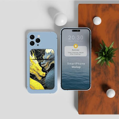 Phone Credit Card Holder Stick on, Cell Phone Pocket Self Adhesive Stretchy Stick on Wallet ID Credit Card Case Pouch Sleeve with Flap for All Smartphones, Gray-Yellow Dragon - color: Gray-Yellow Dragon