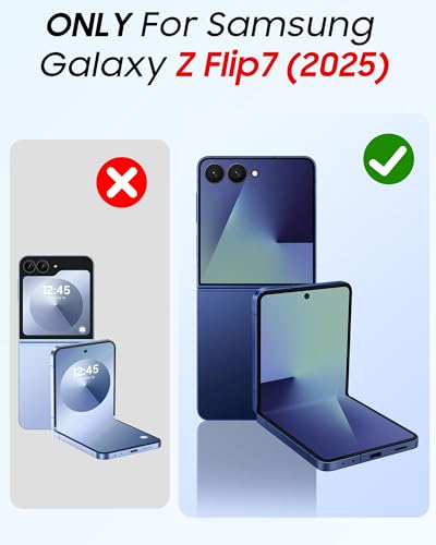 GooseBox for Samsung Galaxy Z Flip 7 Case,Built-in Privacy Screen Protector&Hinge Protection Shockproof All-Inclusive Smartphone Cover for Samsung Galaxy Z Flip 7(Blue) - color: Flip7-Blue FKP