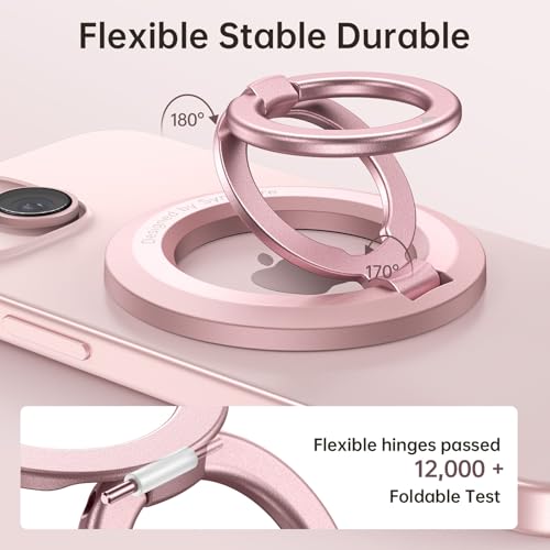 SYNCWIRE Magnetic Phone Ring Holder, for MagSafe Phone Grip Stand Kickstand - color: Pink